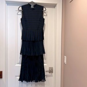 Club Monaco Checkered Tiered Midi Dress